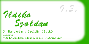 ildiko szoldan business card