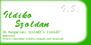 ildiko szoldan business card